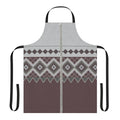 Inspired knitted apron in the style of Derek's iconic jumper from the Ricky Gervais TV series