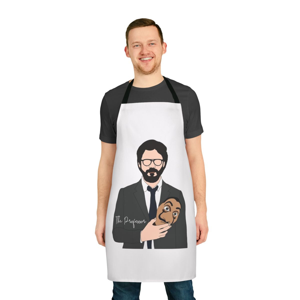 Apron featuring the Professor and the Mask from the Netflix series Money Heist
