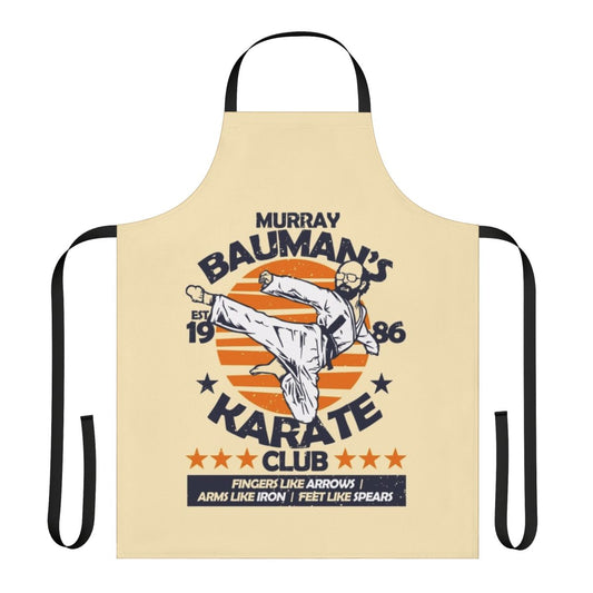 Murray Bauman-inspired karate apron with Stranger Things-themed graphics
