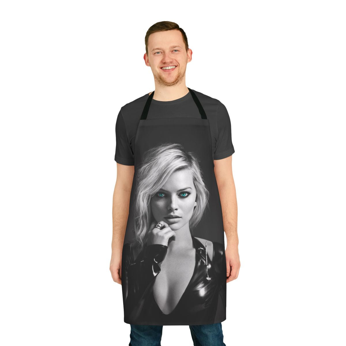 Vibrant apron featuring Margot Robbie's Harley Quinn character from Suicide Squad