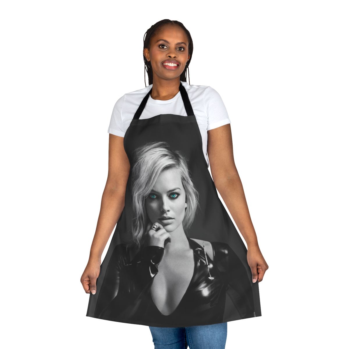Vibrant apron featuring Margot Robbie's Harley Quinn character from Suicide Squad