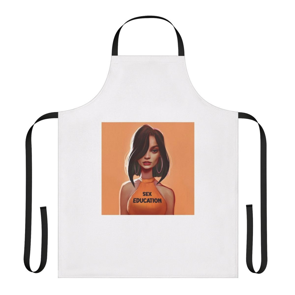 Vibrant apron featuring the character Maeve Wiley from the Netflix series Sex Education