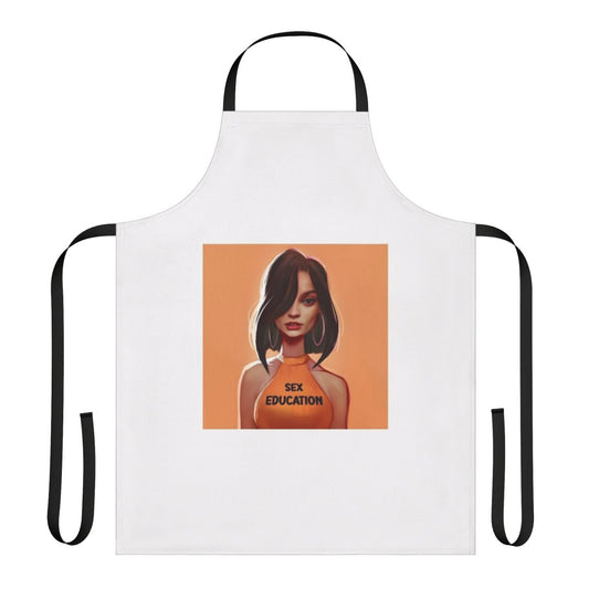 Vibrant apron featuring the character Maeve Wiley from the Netflix series Sex Education