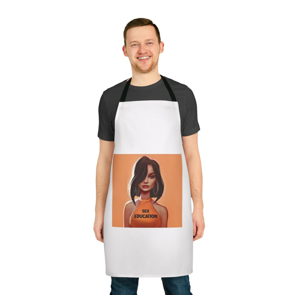 Vibrant apron featuring the character Maeve Wiley from the Netflix series Sex Education
