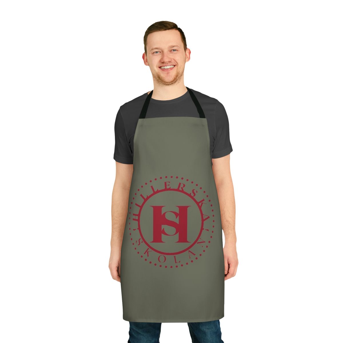Apron featuring the Hillerska Skolan logo from the Netflix series Young Royals