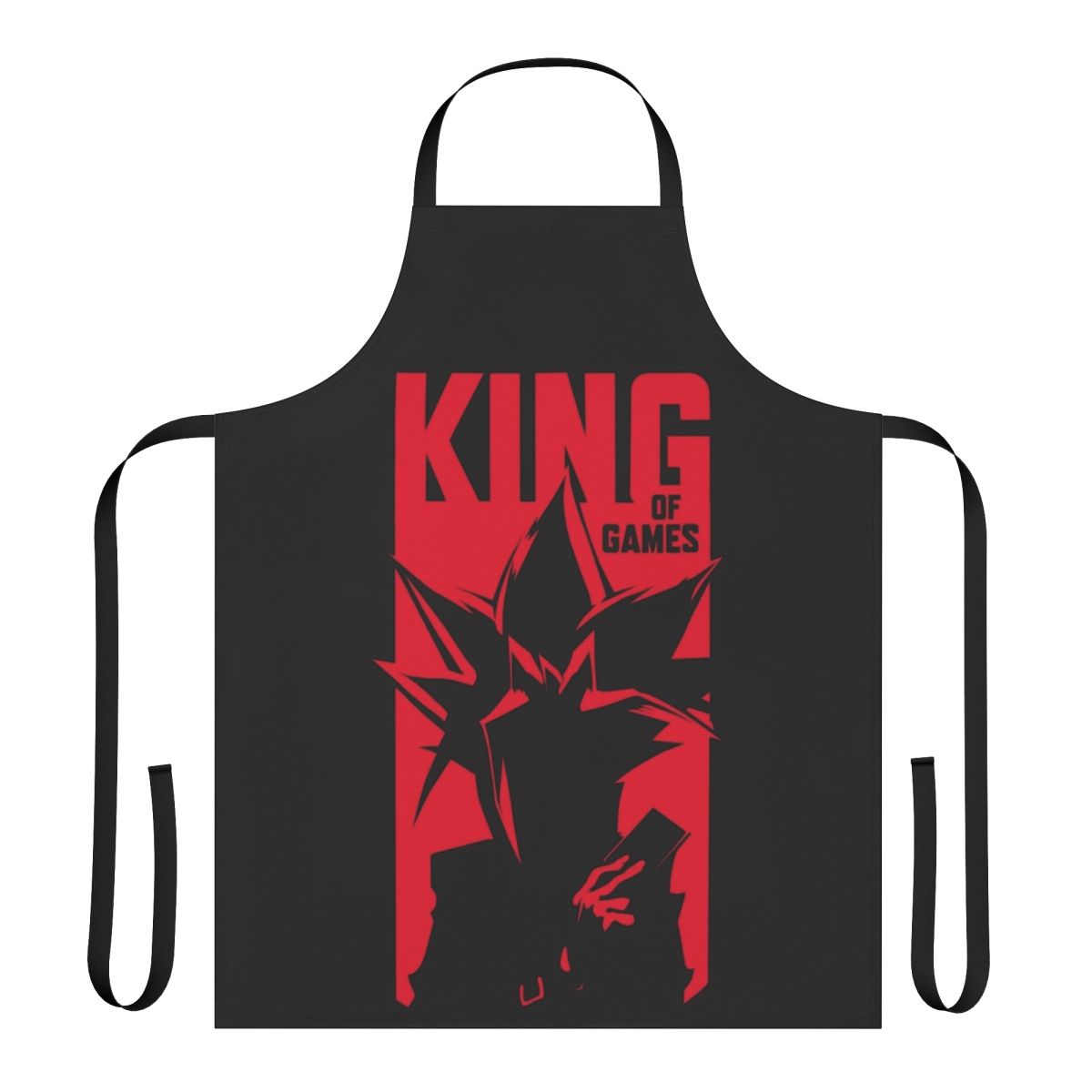 Stylish yugioh inspired apron featuring popular characters and symbols from the anime and manga series.