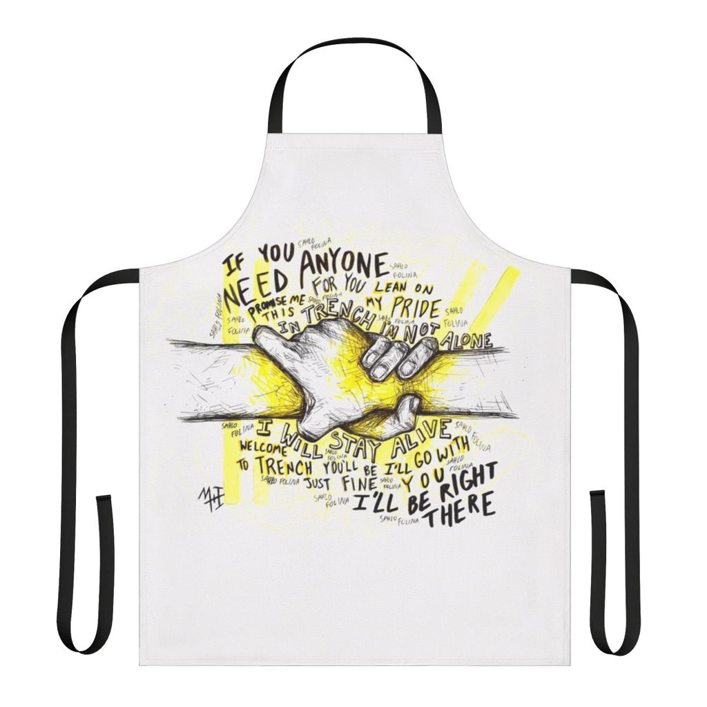 Apron with watercolor design and words of hope and encouragement