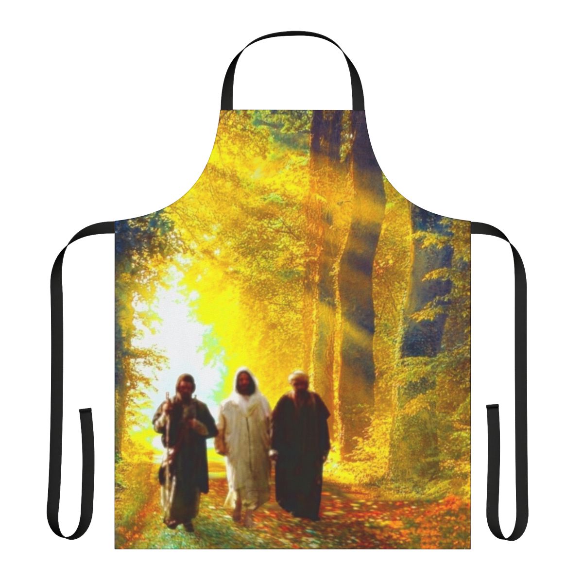 Road to Emmaus Christian Easter Apron with Faith-Inspired Imagery