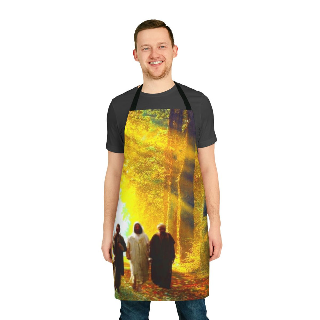Road to Emmaus Christian Easter Apron with Faith-Inspired Imagery