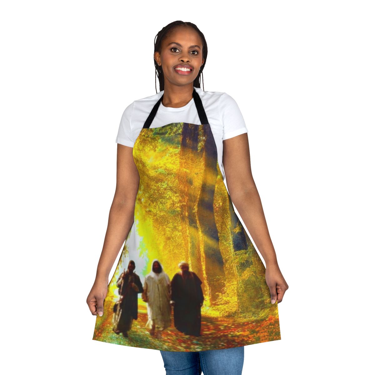 Road to Emmaus Christian Easter Apron with Faith-Inspired Imagery