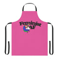 Feminist cooking apron with unicorn, rainbow, and feminist iconography