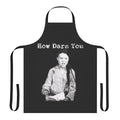 Greta Thunberg-inspired protest apron with "How Dare You" quote, promoting climate change awareness