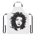 Lauryn Hill-inspired monochrome apron with paint splatter design