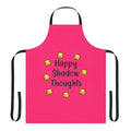 Minimalist black and white apron with a positive quote about happy shadow thoughts