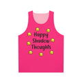 Unisex tank top with 'Shadow Thoughts' motivational design