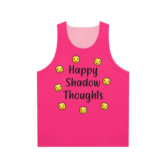Unisex tank top with 'Shadow Thoughts' motivational design