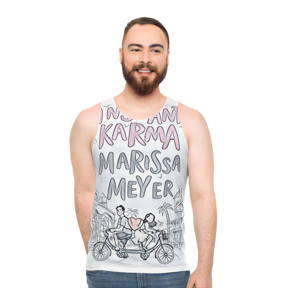 Instant Karma Unisex Tank Top with Sketch Art Design