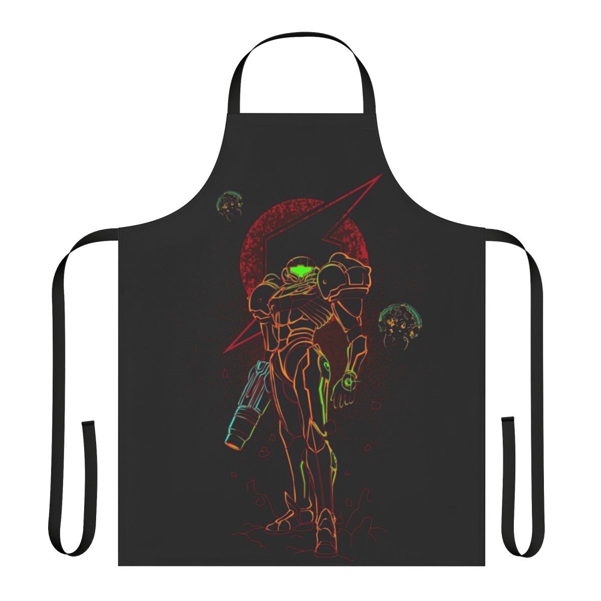 Bounty hunter themed apron with space and sci-fi graphics