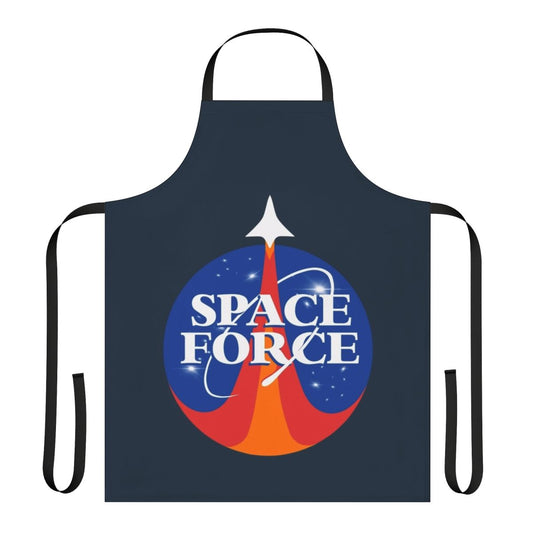 Vintage-inspired space force apron with "Space Is Hard" graphic