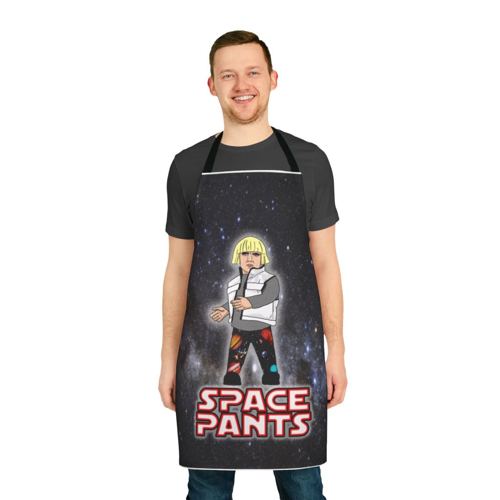 Intergalactic space pants apron with a galaxy and outer space design