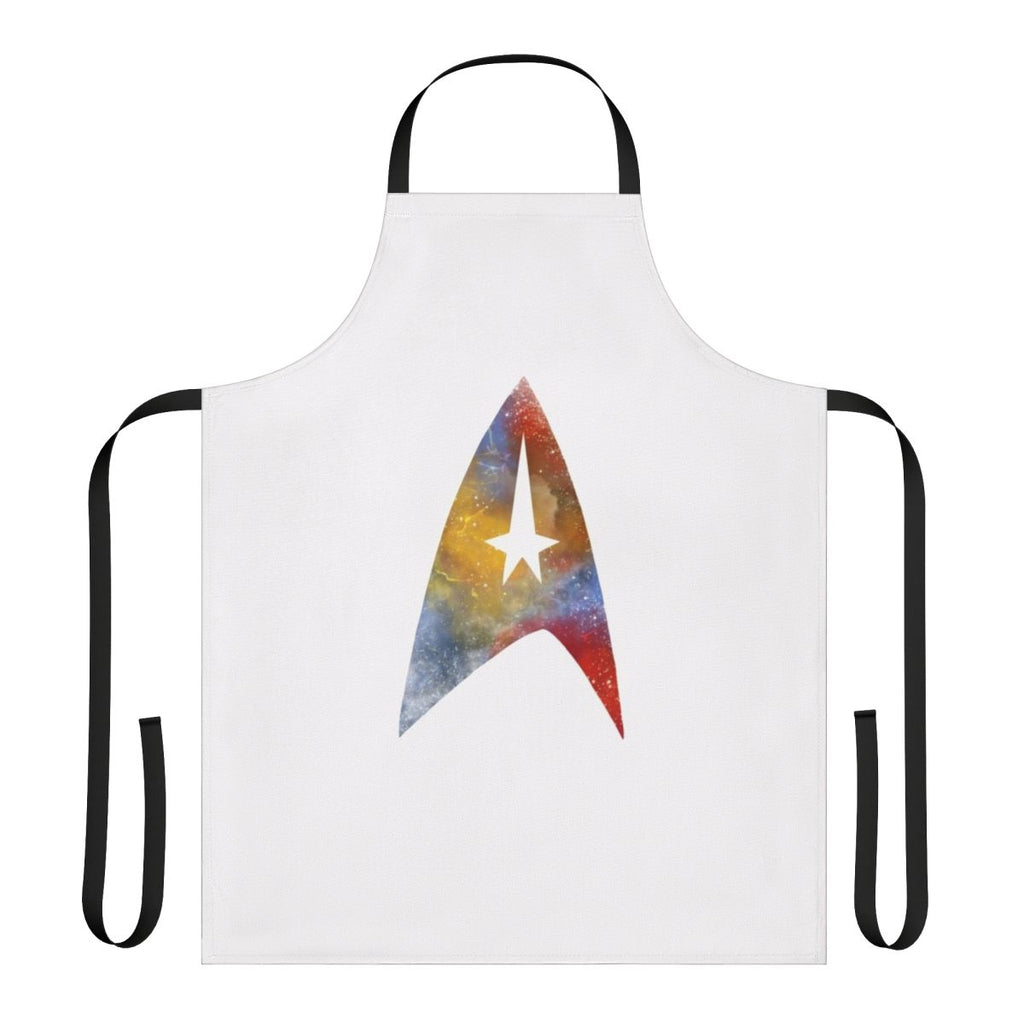 Starfleet-inspired apron with space and galaxy design