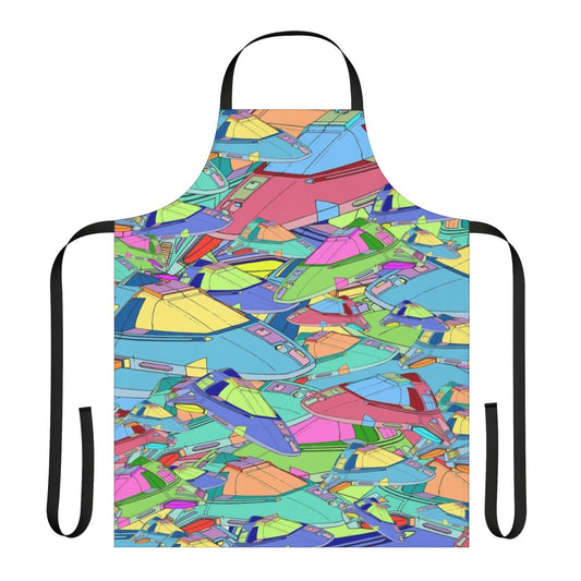 Star Trek-inspired Delta Flyer apron with spaceship and science fiction design
