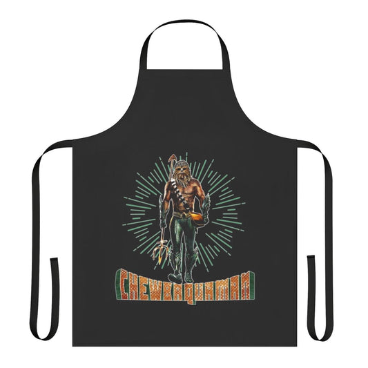 Intergalactic Superhero Mashup Apron with sci-fi and comic book design
