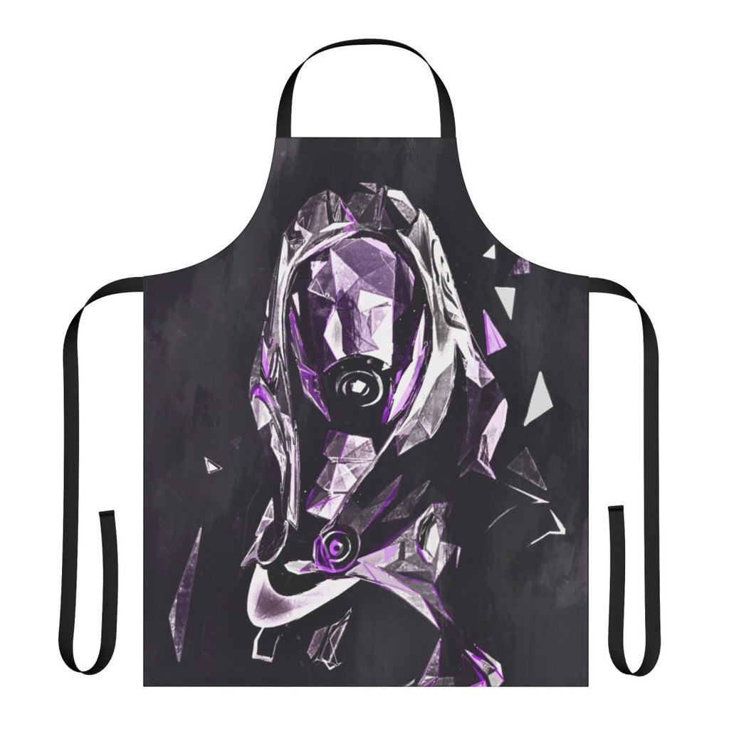 Tali inspired apron featuring the Mass Effect insignia and characters