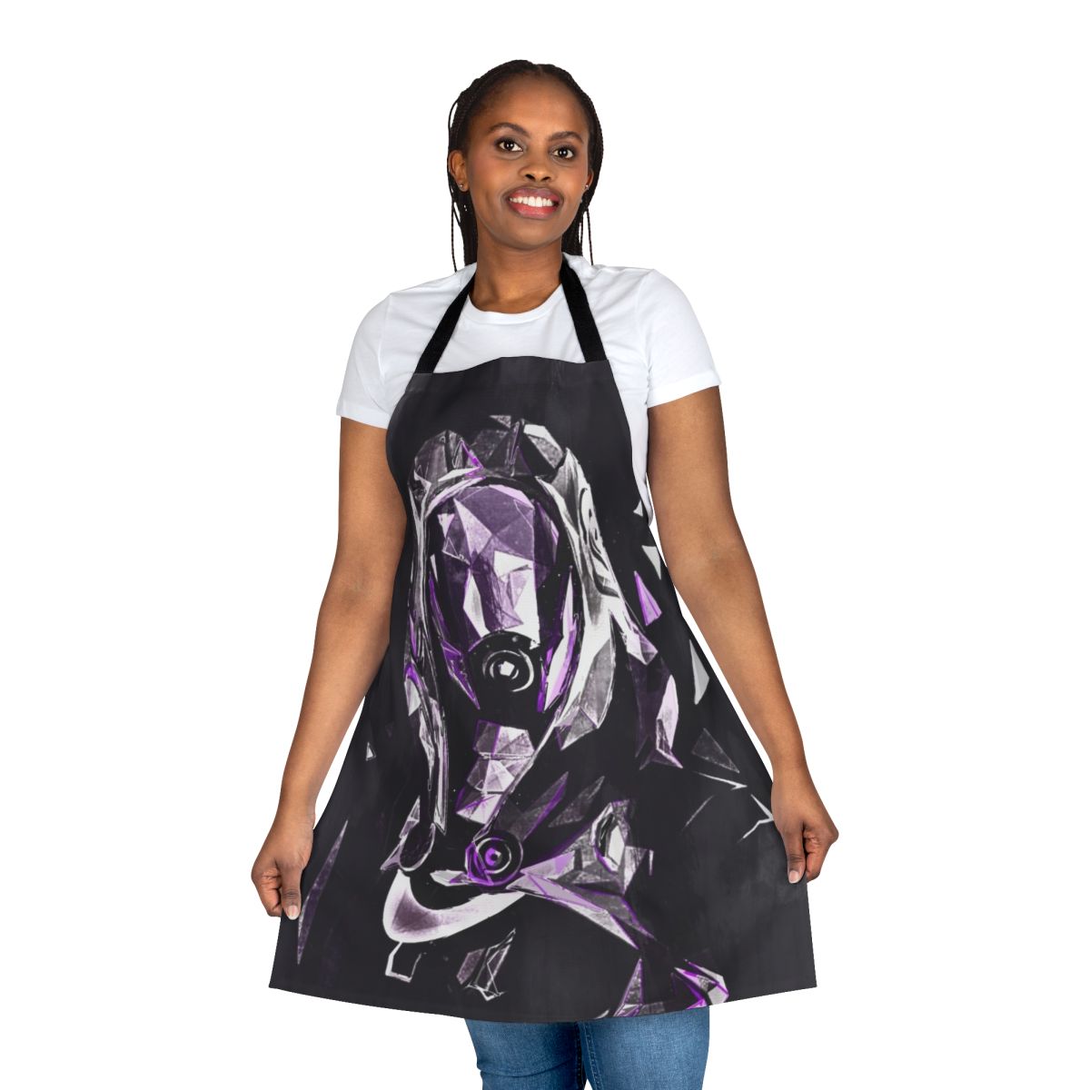 Tali inspired apron featuring the Mass Effect insignia and characters