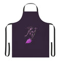 A colorful apron featuring a crystal-adorned alien witch design, perfect for the modern mystic in the kitchen.