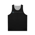 International High IQ Society logo on black unisex tank top