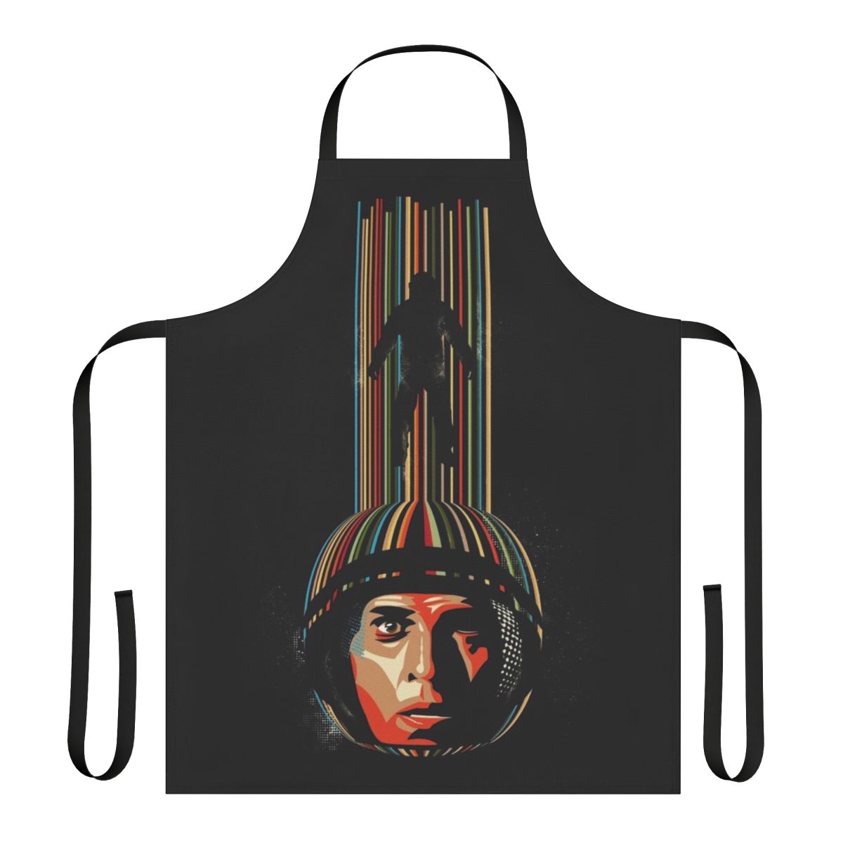 Interstellar-themed apron with space and time travel imagery