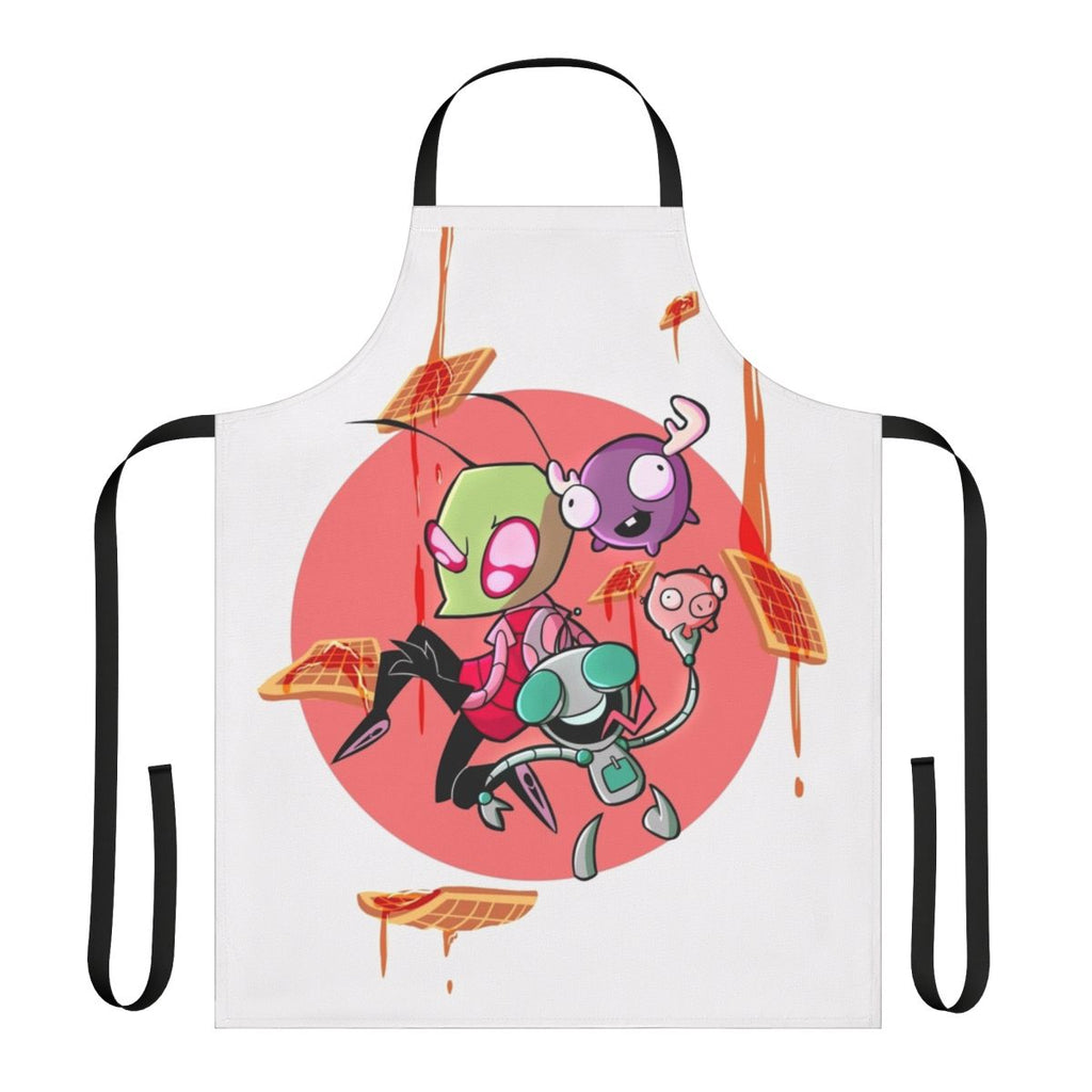 Invader Zim-inspired apron featuring Gir and Minimoose from the cartoon series