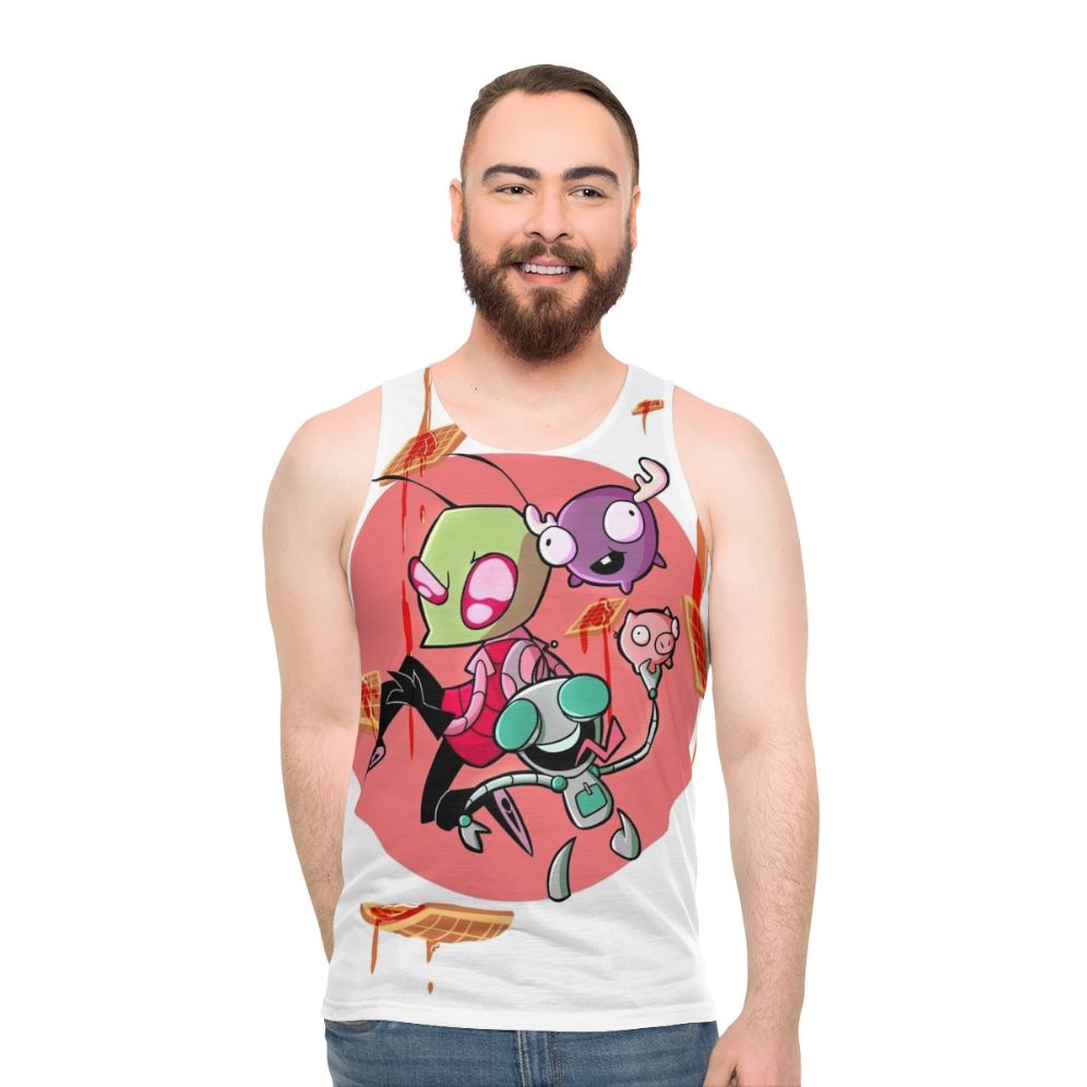 Unisex Invader Zim Waffles Cartoon Graphic Tank Top