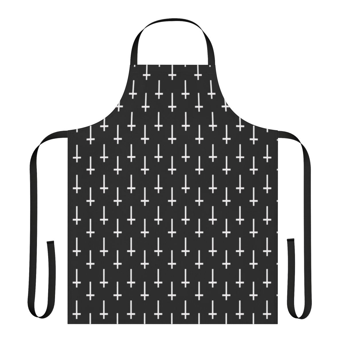 Inverted cross design printed on a high-quality apron