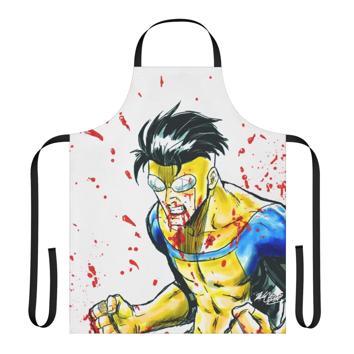 Invincible-Inspired Custom Apron featuring a fan art design