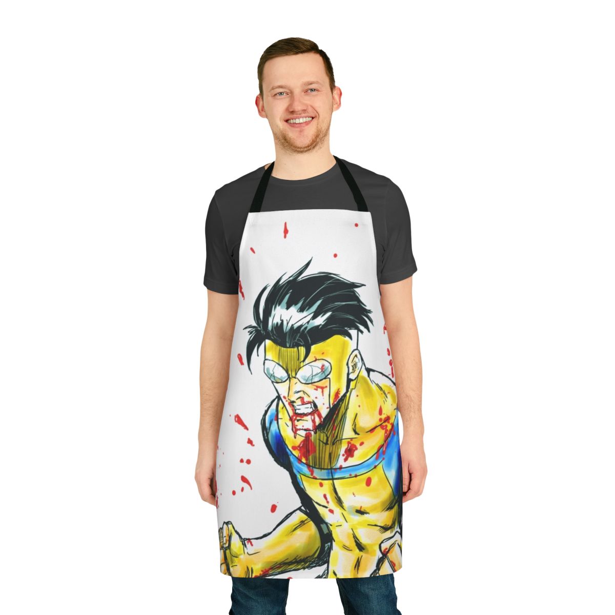 Invincible-Inspired Custom Apron featuring a fan art design