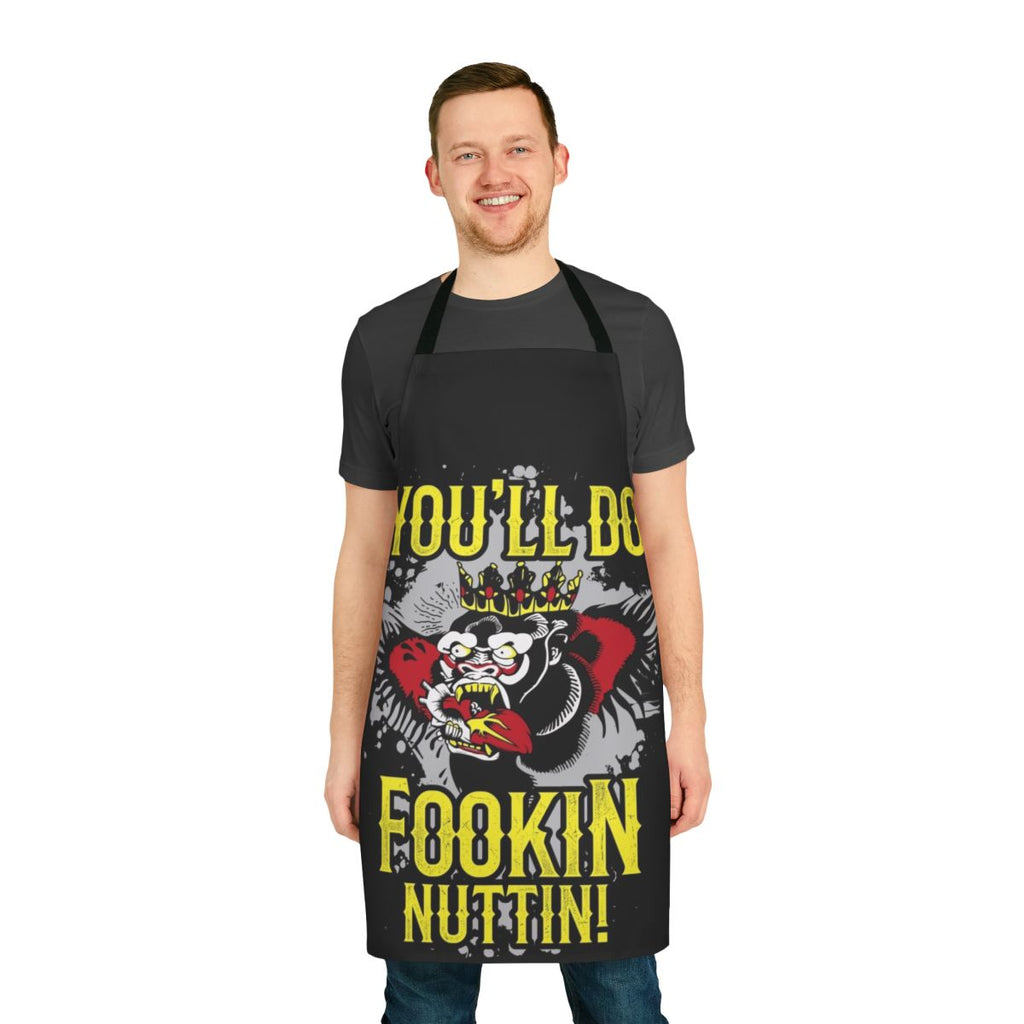 Ireland boxing inspired cooking apron with "You'll do fookin nuttin" slogan