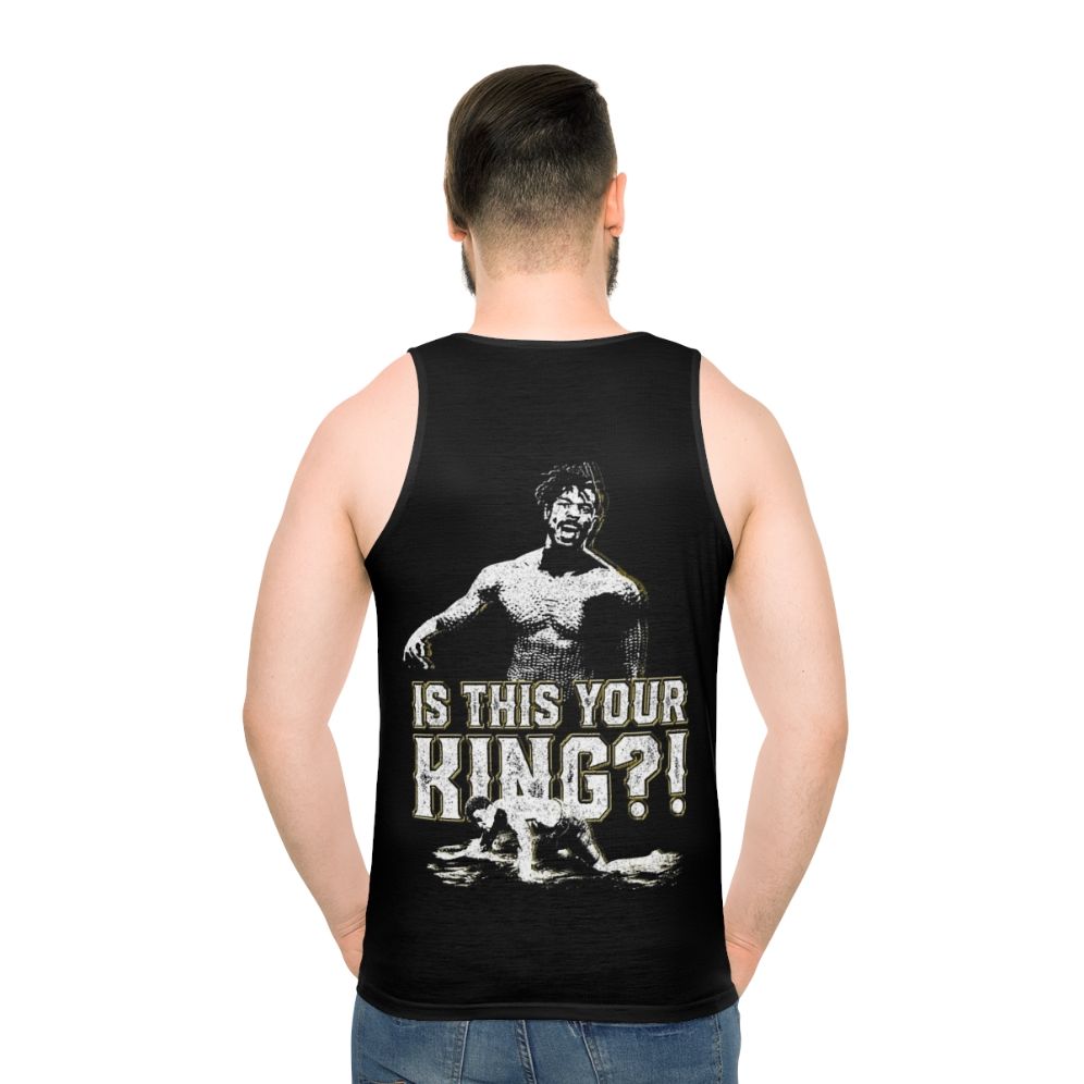 Unisex tank top with "Is This Your King?" Black Panther inspired design