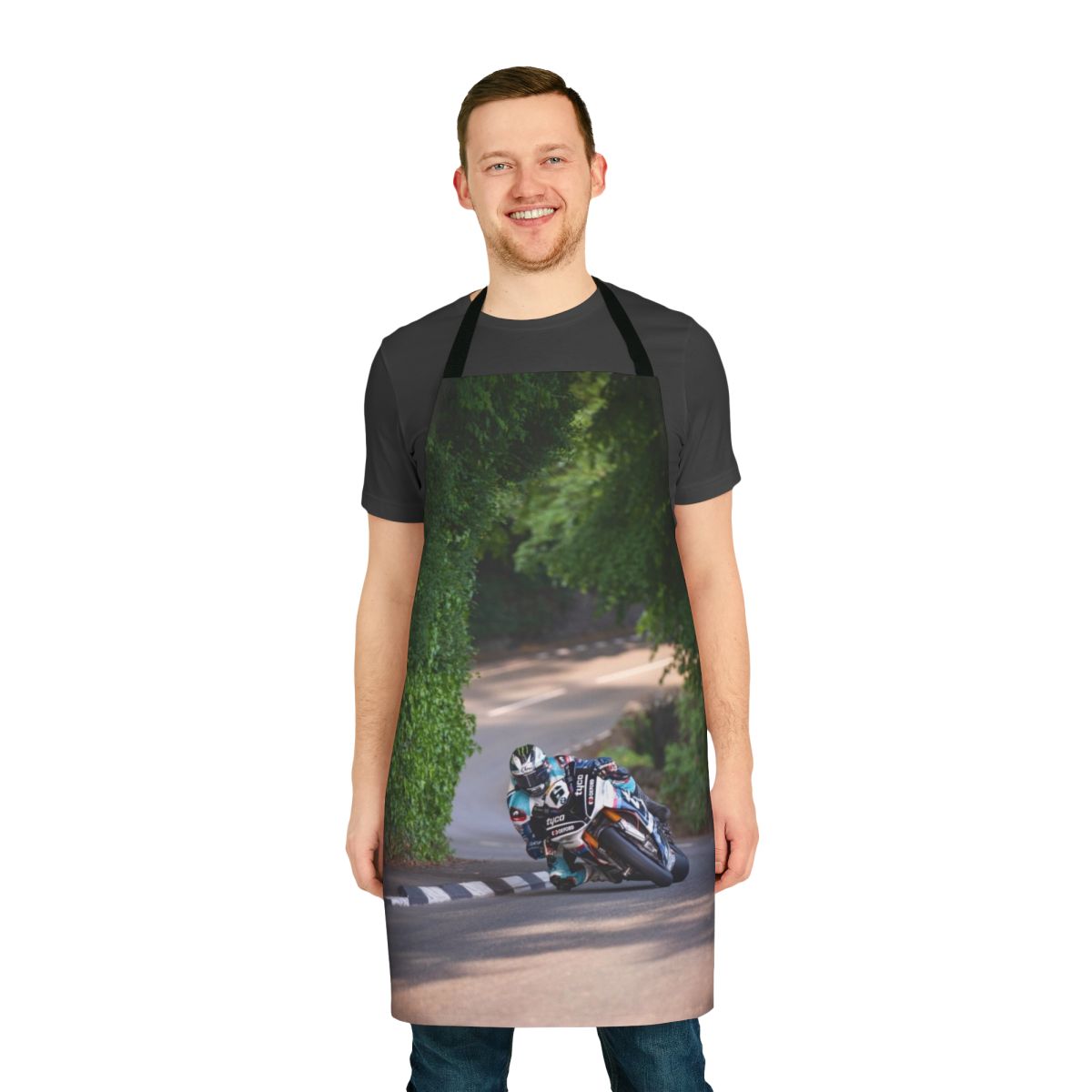 Isle of Man TT-inspired apron for motorcycle racing enthusiasts