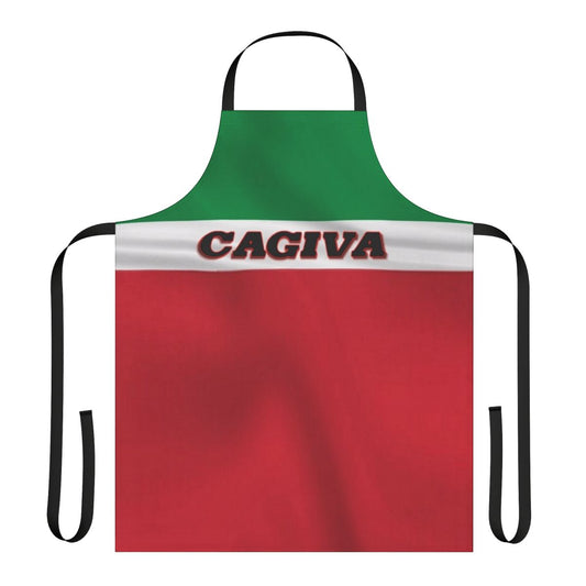 Cagiva motorcycle apron with Italian flag design