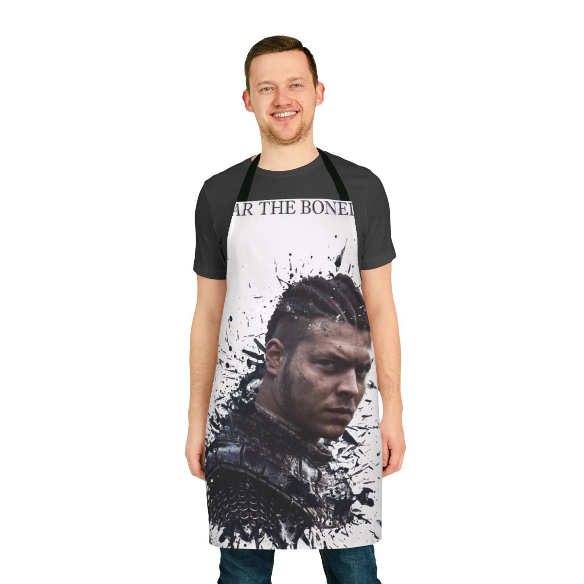 Ivar the Boneless-inspired viking apron with Norse designs and colors