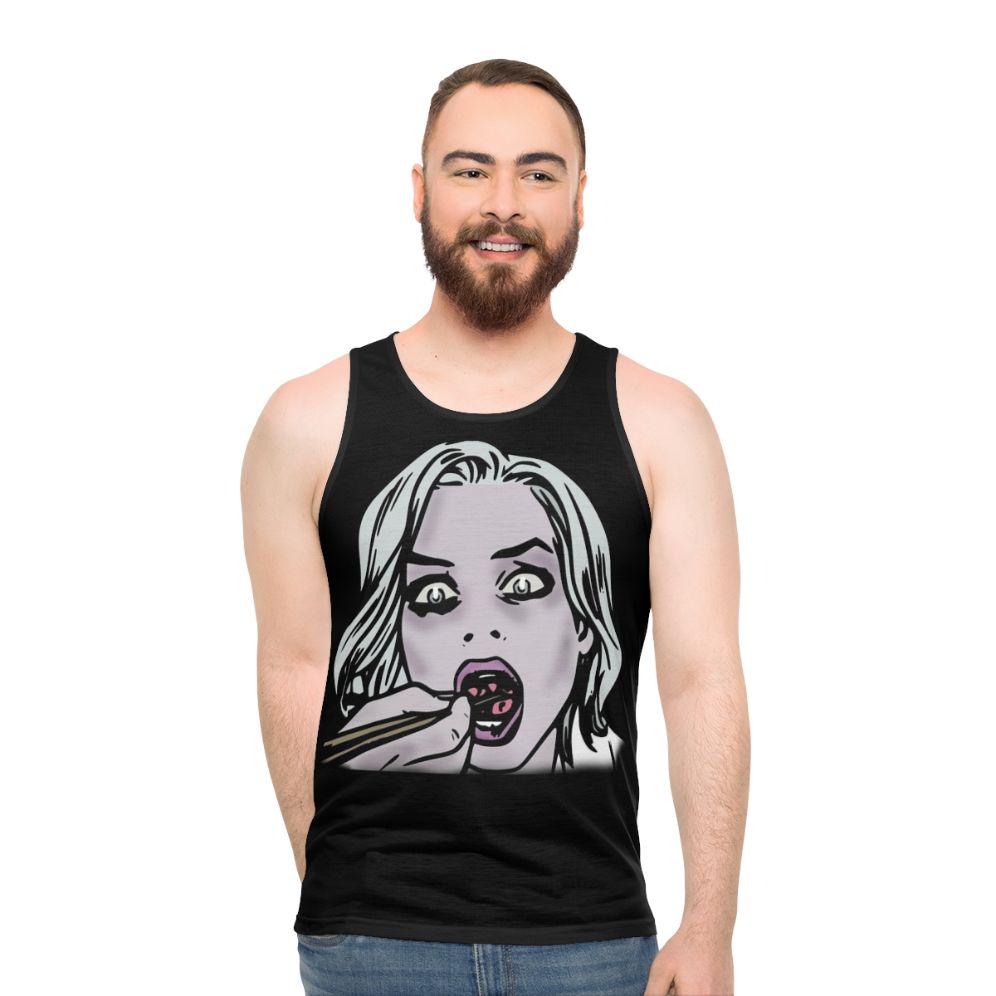 Izombie comic book style zombie tank top