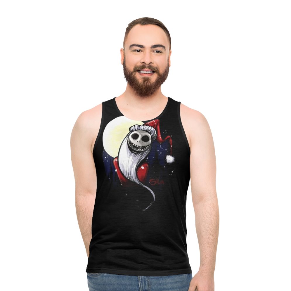 Jack Skellington Santa Claus holiday unisex tank top