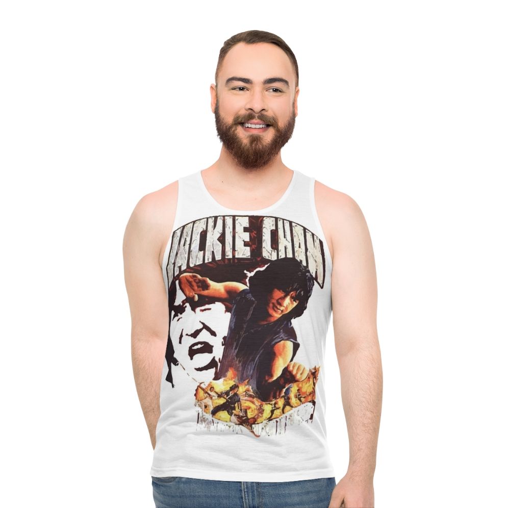 Unisex tank top featuring Jackie Chan as "The Young Kung Fu Master"