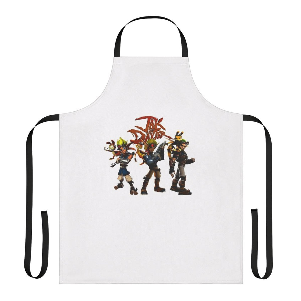 A high-quality apron featuring the characters Jak and Daxter from the popular video game franchise.