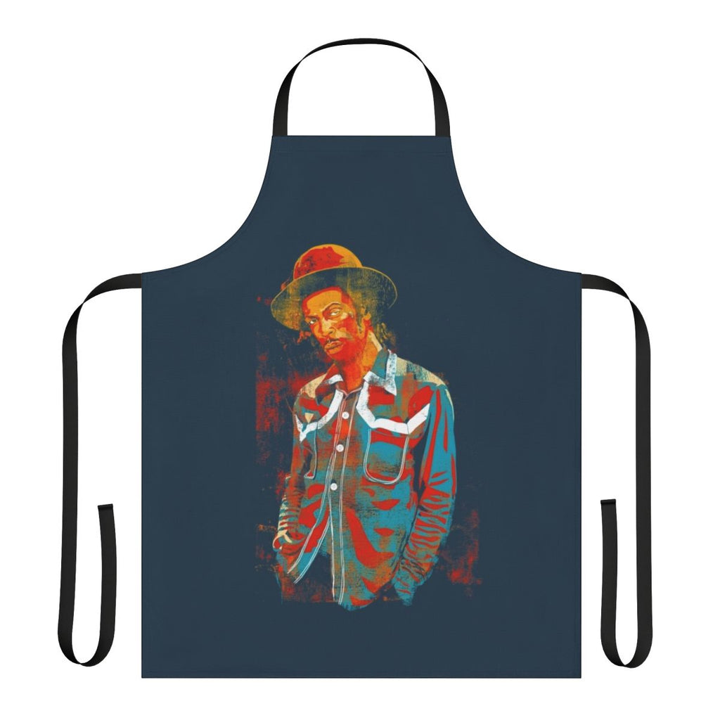 Jamaican-inspired cowboy apron with reggae, punk, and ska-themed design