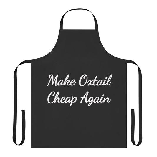 "Make Oxtail Cheap Again" themed apron in Jamaican colors and design
