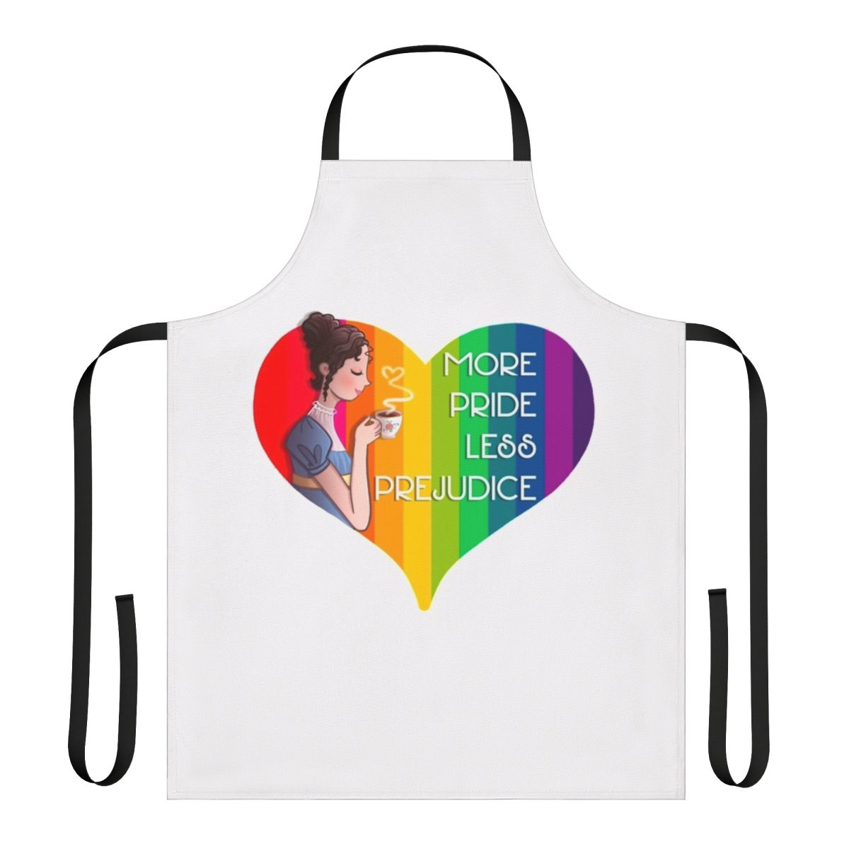 Jane Austen inspired pride and prejudice themed kitchen apron