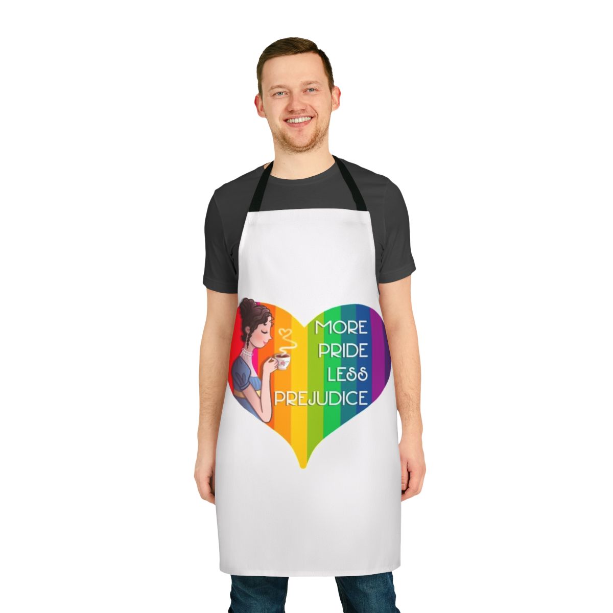Jane Austen inspired pride and prejudice themed kitchen apron